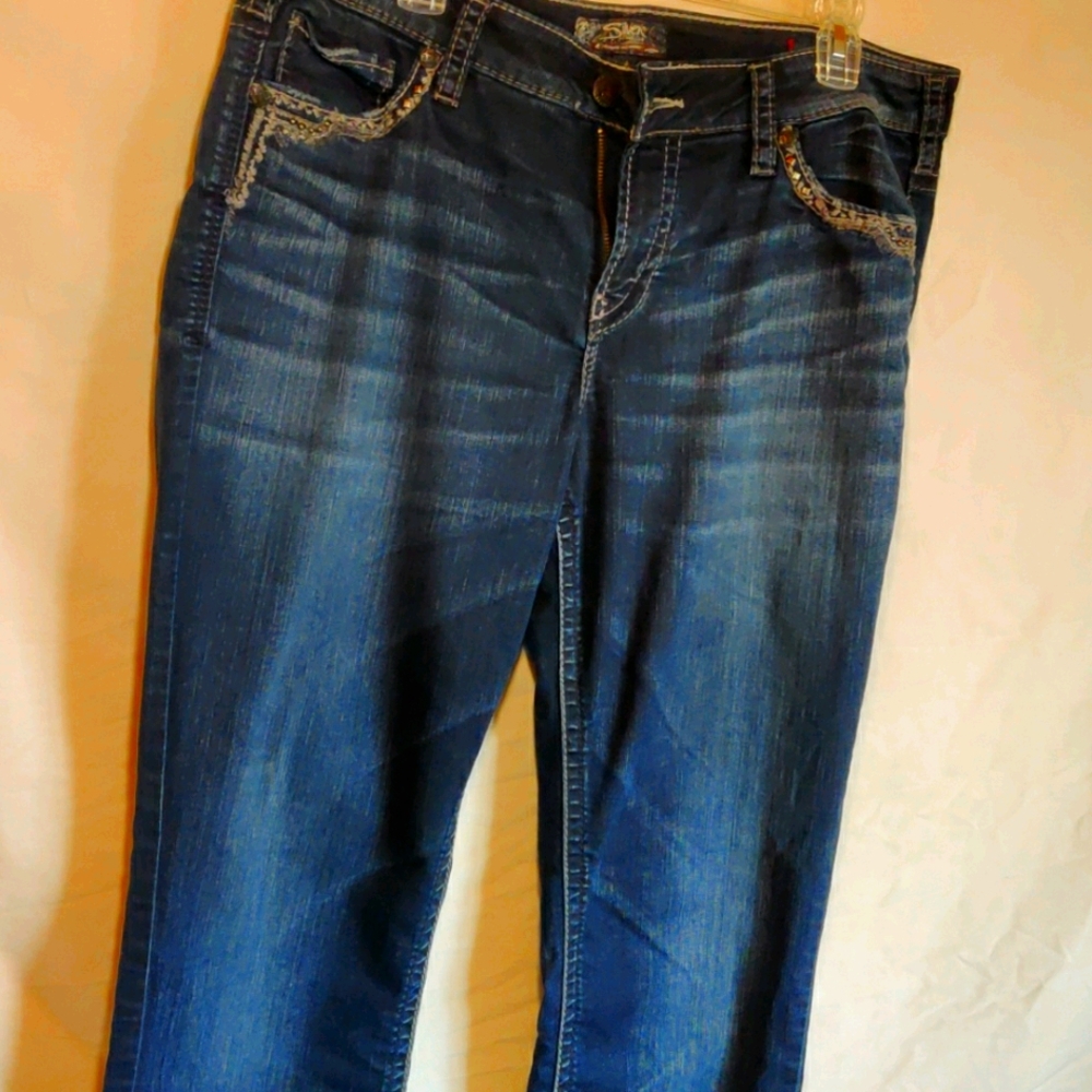 Silver dark Blue denim jeans